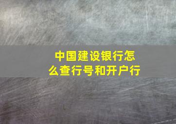 中国建设银行怎么查行号和开户行