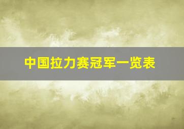 中国拉力赛冠军一览表