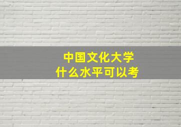 中国文化大学什么水平可以考