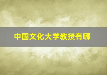 中国文化大学教授有哪