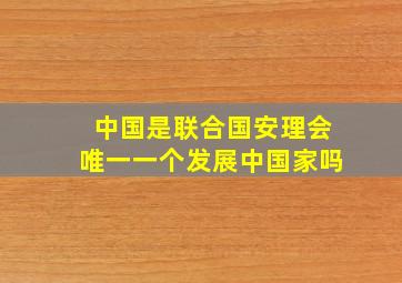 中国是联合国安理会唯一一个发展中国家吗