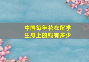 中国每年花在留学生身上的钱有多少