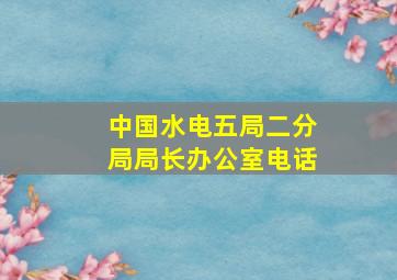 中国水电五局二分局局长办公室电话