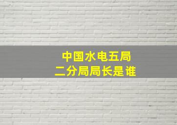 中国水电五局二分局局长是谁