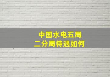 中国水电五局二分局待遇如何