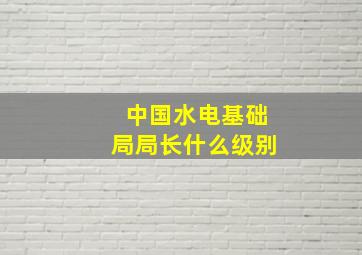 中国水电基础局局长什么级别