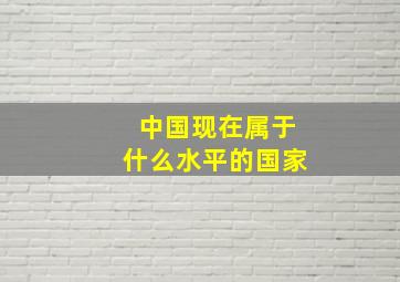 中国现在属于什么水平的国家