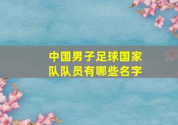 中国男子足球国家队队员有哪些名字