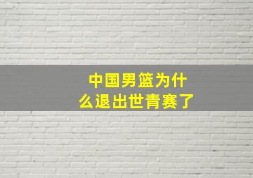 中国男篮为什么退出世青赛了