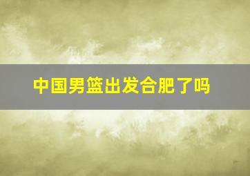 中国男篮出发合肥了吗