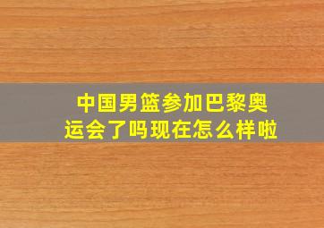 中国男篮参加巴黎奥运会了吗现在怎么样啦