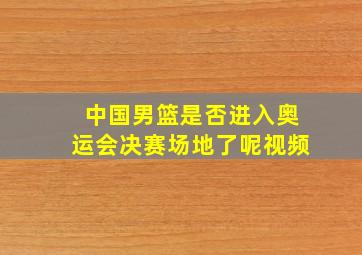 中国男篮是否进入奥运会决赛场地了呢视频