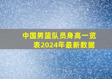 中国男篮队员身高一览表2024年最新数据