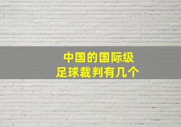 中国的国际级足球裁判有几个