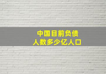 中国目前负债人数多少亿人口