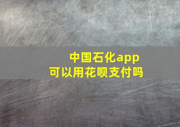 中国石化app可以用花呗支付吗