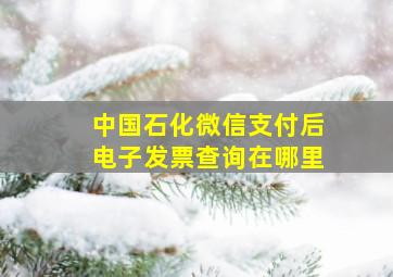 中国石化微信支付后电子发票查询在哪里