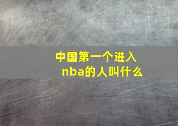 中国第一个进入nba的人叫什么