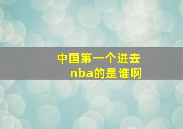 中国第一个进去nba的是谁啊