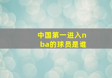 中国第一进入nba的球员是谁