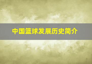 中国篮球发展历史简介