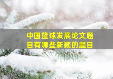 中国篮球发展论文题目有哪些新颖的题目