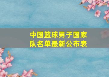 中国篮球男子国家队名单最新公布表