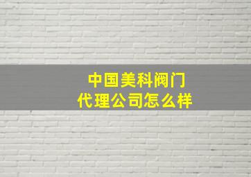 中国美科阀门代理公司怎么样