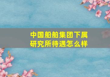 中国船舶集团下属研究所待遇怎么样