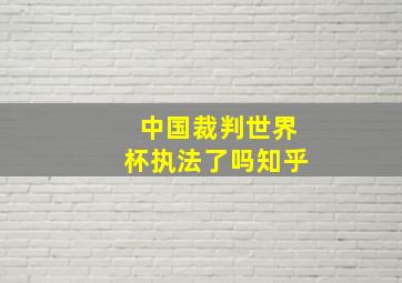 中国裁判世界杯执法了吗知乎