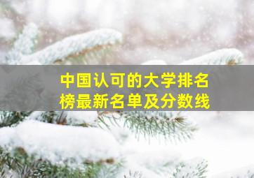 中国认可的大学排名榜最新名单及分数线