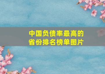 中国负债率最高的省份排名榜单图片