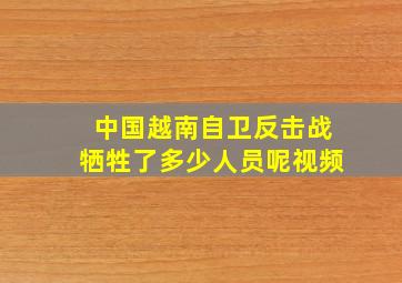 中国越南自卫反击战牺牲了多少人员呢视频