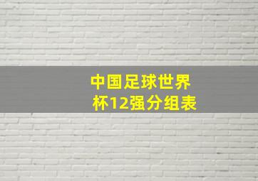 中国足球世界杯12强分组表