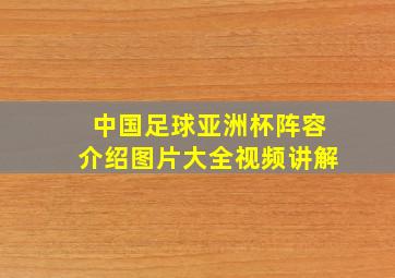 中国足球亚洲杯阵容介绍图片大全视频讲解