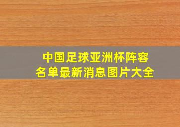 中国足球亚洲杯阵容名单最新消息图片大全