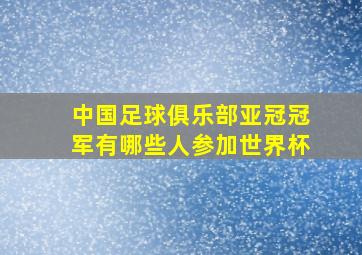 中国足球俱乐部亚冠冠军有哪些人参加世界杯