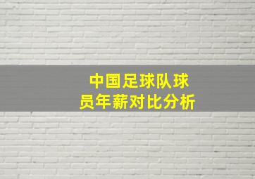 中国足球队球员年薪对比分析