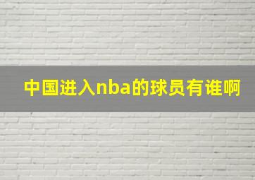 中国进入nba的球员有谁啊