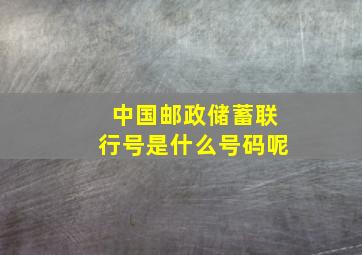 中国邮政储蓄联行号是什么号码呢