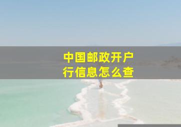 中国邮政开户行信息怎么查