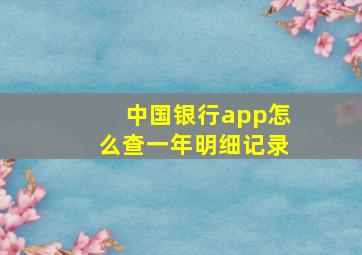 中国银行app怎么查一年明细记录