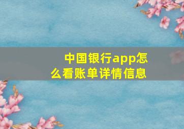 中国银行app怎么看账单详情信息