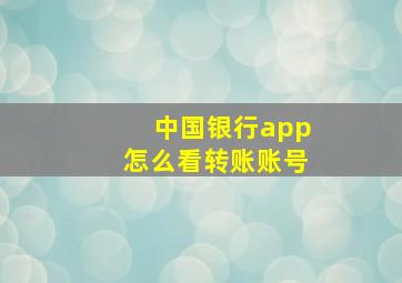 中国银行app怎么看转账账号