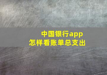 中国银行app怎样看账单总支出