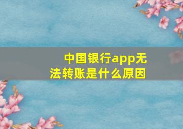 中国银行app无法转账是什么原因