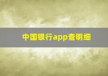 中国银行app查明细