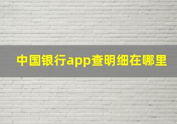 中国银行app查明细在哪里