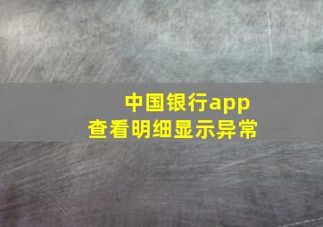 中国银行app查看明细显示异常