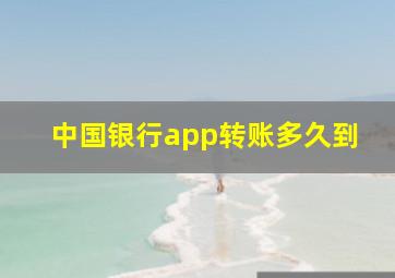 中国银行app转账多久到